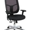 Black Fabric Seat Swivel Adjustable Task Chair Mesh Back Plastic Frame