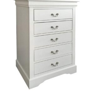 32″ White Manufactured Wood Five Drawer Chest