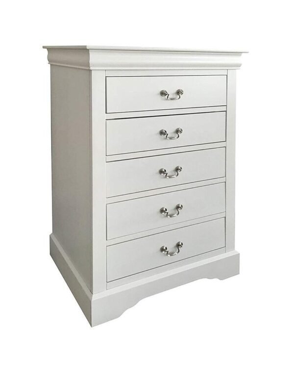 32" White Manufactured Wood Five Drawer Chest - Image 2