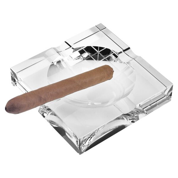 7 Hand Crafted Square Crystal Cigar Ash Tray - Image 2