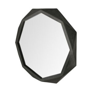41″ Octagon Black Wood Frame Wall Mirror
