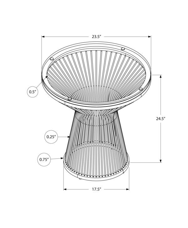 25" Silver And Clear Glass Round End Table - Image 5