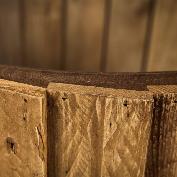 Set Of 2 Light Brown Wood Accent Tables With Glass Round Top - Image 3