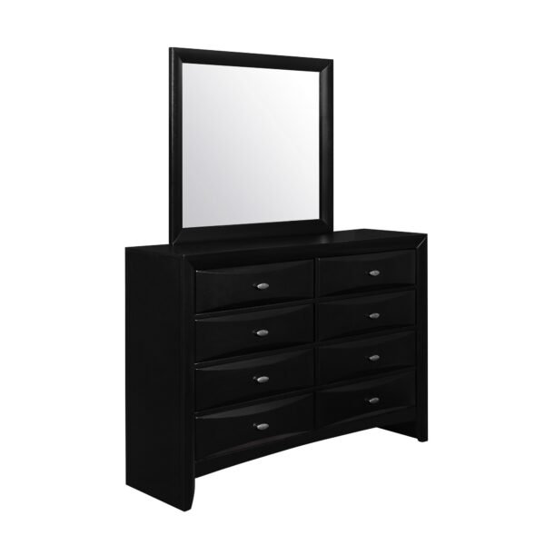 59" Black Solid Wood Eight Drawer Double Dresser - Image 3