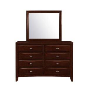 54″ Cherry Solid Wood Eight Drawer Double Dresser