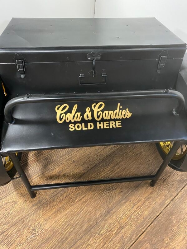 Black Old Time Delivery Box Table With Storage