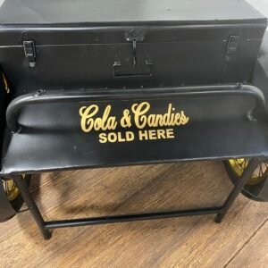 Black Old Time Delivery Box Table With Storage