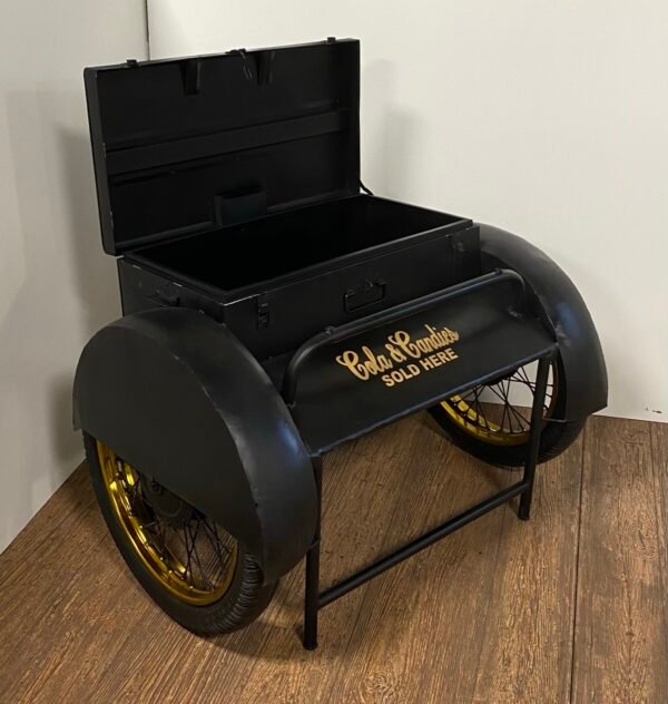 Black Old Time Delivery Box Table With Storage - Image 3