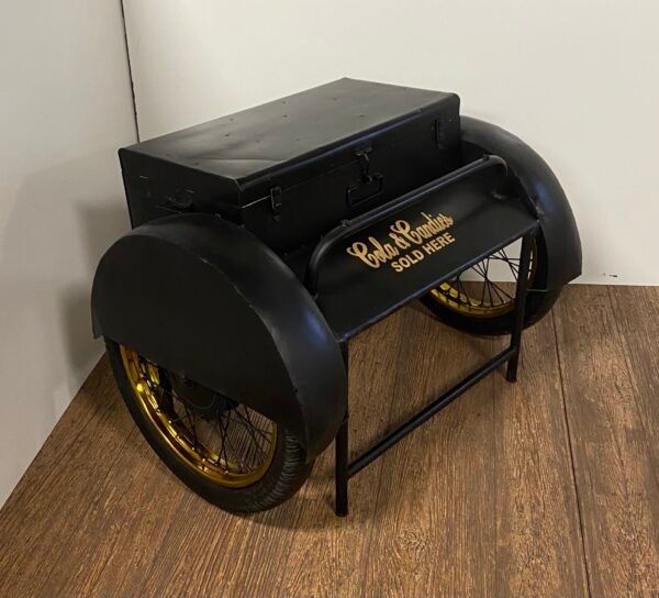 Black Old Time Delivery Box Table With Storage - Image 4