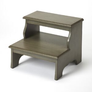 Handcrafted Silver Satin Step Stool