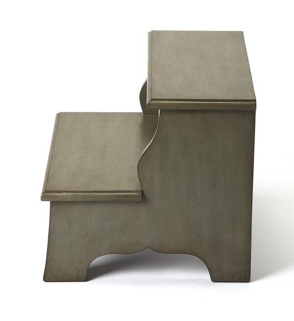 Handcrafted Silver Satin Step Stool - Image 3