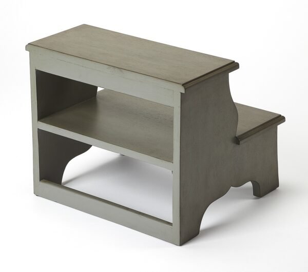 Handcrafted Silver Satin Step Stool - Image 4