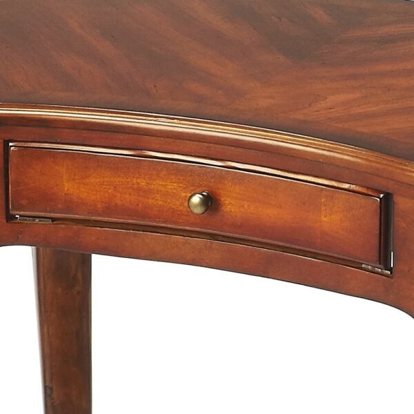 32" Brown Poplar Wood Writing Desk - Image 3