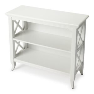 30″ White Two Tier Standard Bookcase