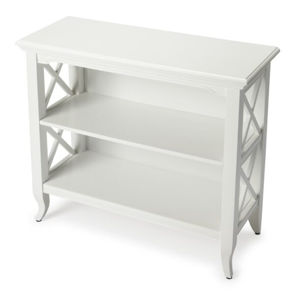 30" White Two Tier Standard Bookcase - Image 2