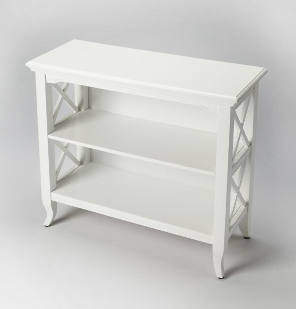 30" White Two Tier Standard Bookcase - Image 3