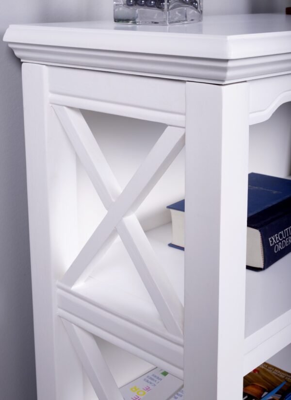 30" White Two Tier Standard Bookcase - Image 4