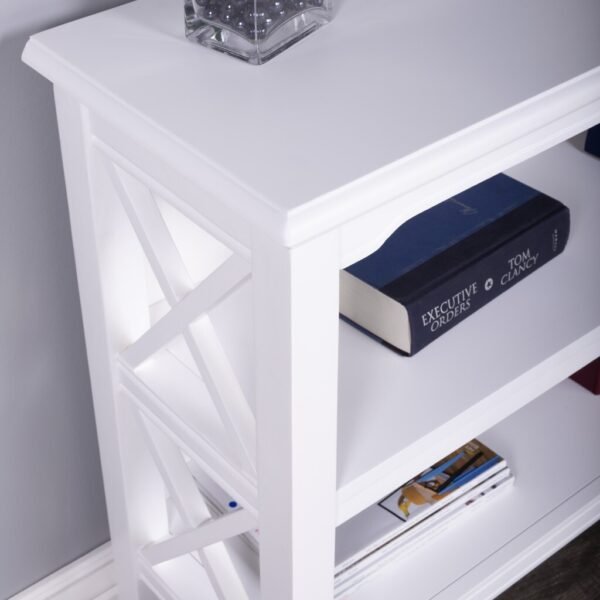 30" White Two Tier Standard Bookcase - Image 5