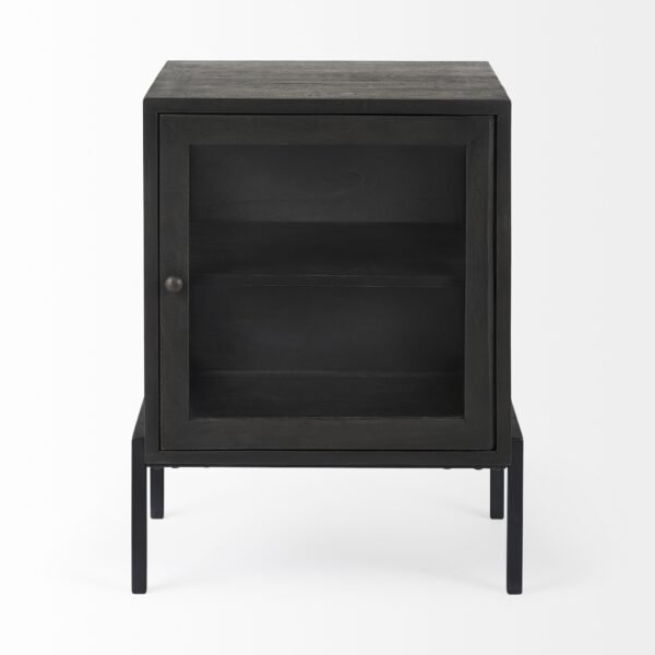 Rustic Black On Black Shadowbox Cabinet - Image 3