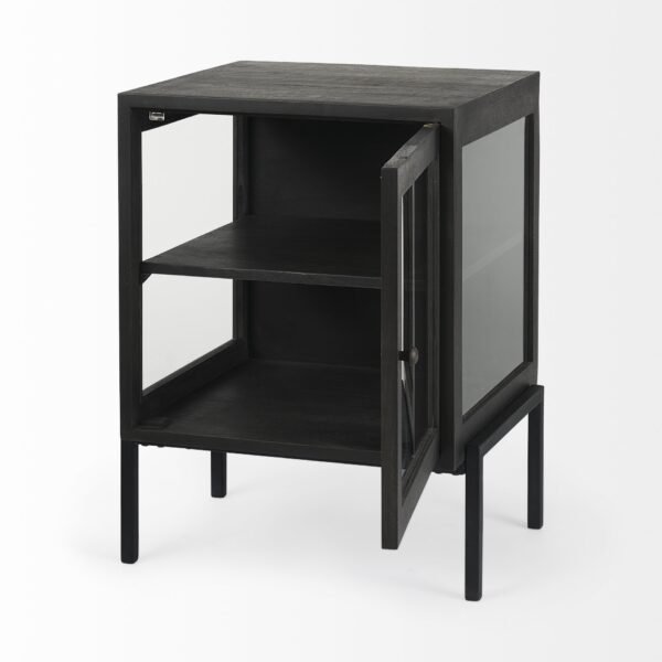 Rustic Black On Black Shadowbox Cabinet - Image 5