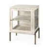 Rustic Weathered White And Gold Shadowbox Cabinet - Image 2