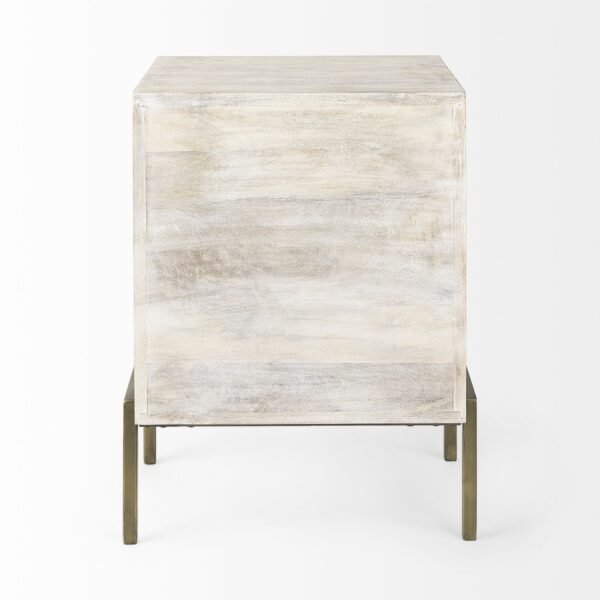 Rustic Weathered White And Gold Shadowbox Cabinet - Image 5