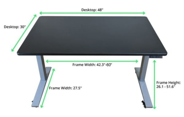 Premier 52" Silver Dual Motor Electric Office Adjustable Standing Desk - Image 6