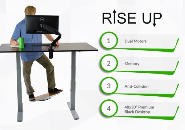 Premier 52" White Dual Motor Electric Office Adjustable Standing Desk - Image 3