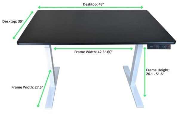 Premier 52" White Dual Motor Electric Office Adjustable Standing Desk - Image 7