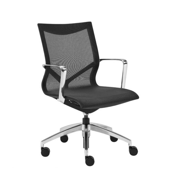 Black Swivel Task Chair Mesh Back Steel Frame - Image 4