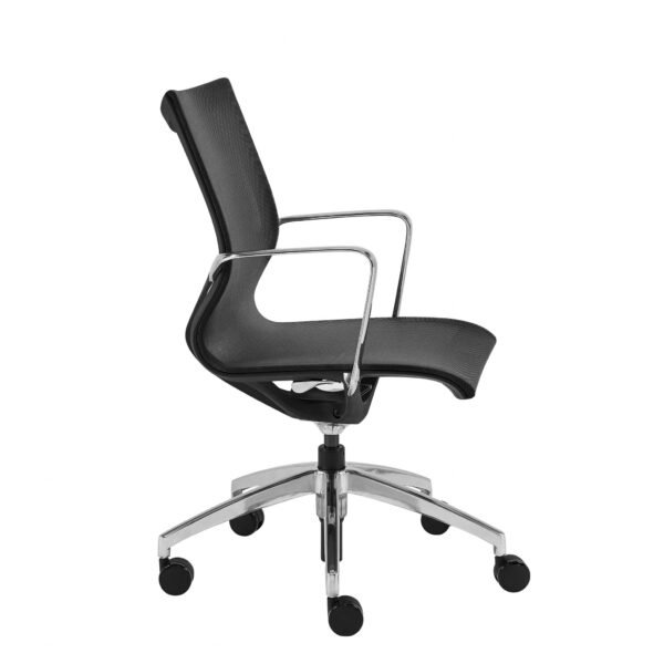 Black Swivel Task Chair Mesh Back Steel Frame - Image 5