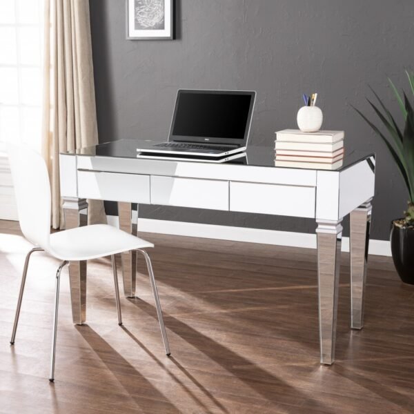 Silver Mirrored Glam Desk - Image 2