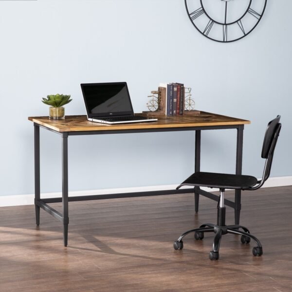 53" Natural And Black Writing Desk - Image 2