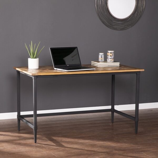 53" Natural And Black Writing Desk - Image 3