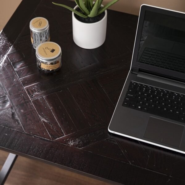 Natural Black Reclaimed Wood Desk - Image 3