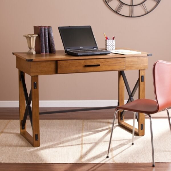 Natural Brown Adjustable Height Desk - Image 2