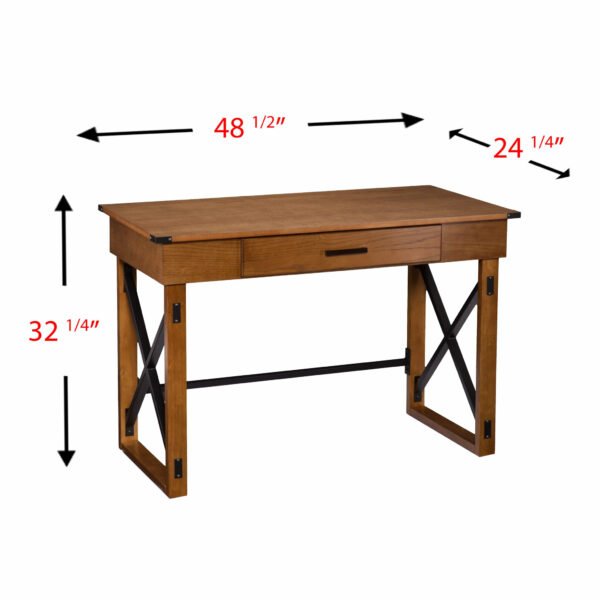 Natural Brown Adjustable Height Desk - Image 6