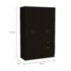 Black and White Tall Four Door Closet - Image 4