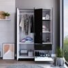 Black and White Tall Four Door Closet - Image 5