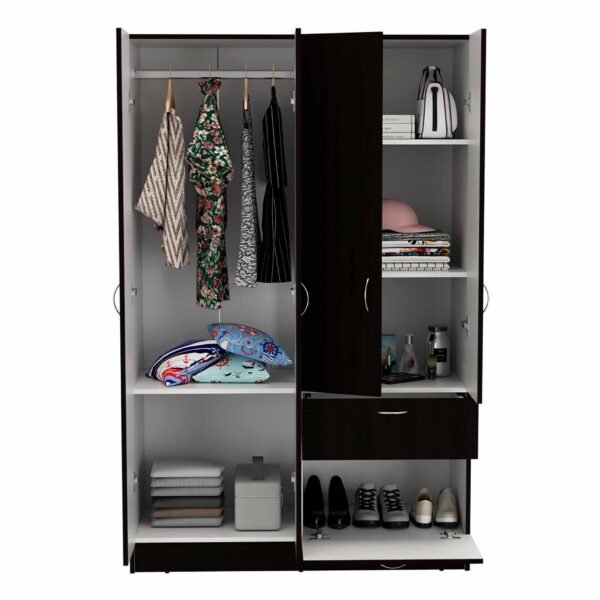 Black and White Tall Four Door Closet - Image 7