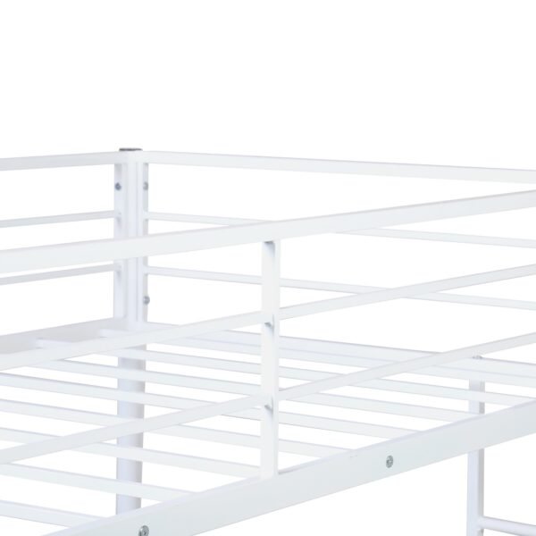 White Metal Twin Size Loft Bed with Desk - Image 6