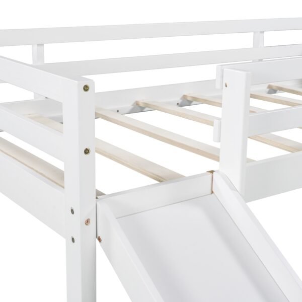 White Twin Loft Bed Bed Chalkboard and Slide - Image 7