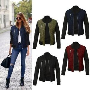 Size: Medium,Color: Classic Black – Chic Babe Bomber Jacket In Quilted Satin