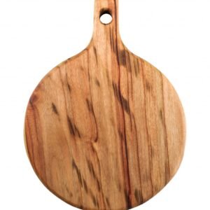 Natural Laurel Wood Anti Bacterial Round Pizza Paddle Board