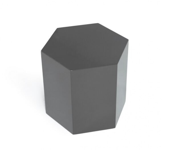 Modern Light Grey High Gloss Hexagonal End Table - Image 3