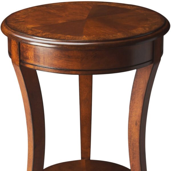 26" Medium Brown And Olive Ash Manufactured Wood Round End Table With Shelf - Image 6