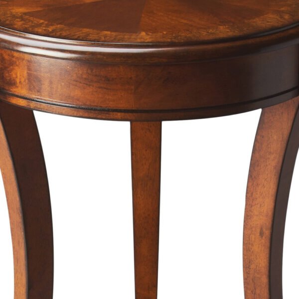 26" Medium Brown And Olive Ash Manufactured Wood Round End Table With Shelf - Image 7