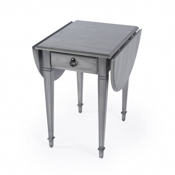 28" Grey Manufactured Wood Oval End Table With Drawer - Image 2