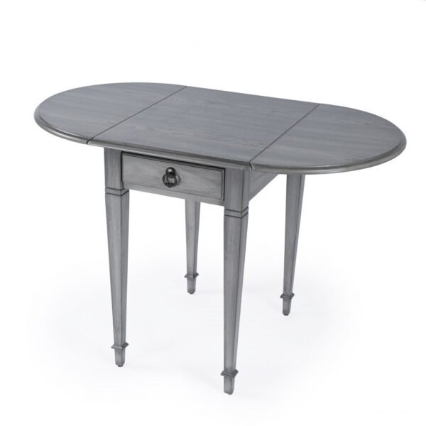 28" Grey Manufactured Wood Oval End Table With Drawer - Image 4