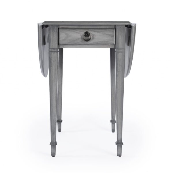 28" Grey Manufactured Wood Oval End Table With Drawer - Image 5